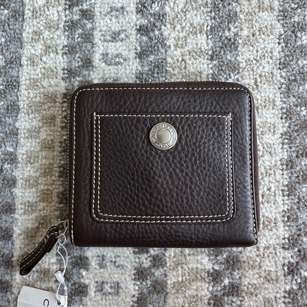 Coach Pebbled Leather Medium Zip Around Wallet